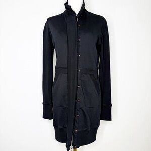 Citizens of Humanity Black Button-Front Sweatshirt Dress – Size Medium